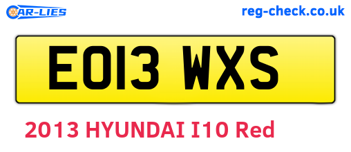 EO13WXS are the vehicle registration plates.