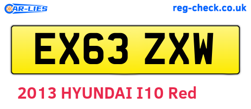 EX63ZXW are the vehicle registration plates.