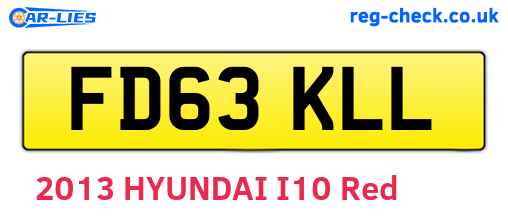FD63KLL are the vehicle registration plates.