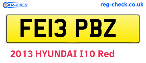 FE13PBZ are the vehicle registration plates.