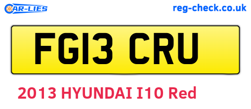 FG13CRU are the vehicle registration plates.