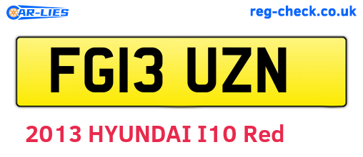 FG13UZN are the vehicle registration plates.
