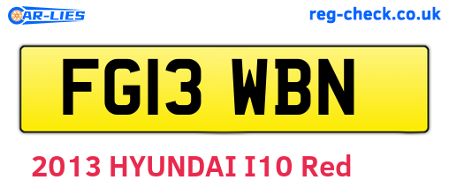 FG13WBN are the vehicle registration plates.