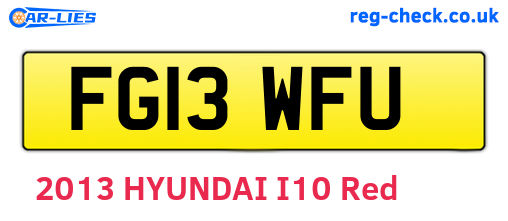 FG13WFU are the vehicle registration plates.