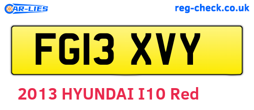FG13XVY are the vehicle registration plates.