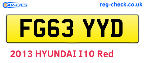 FG63YYD are the vehicle registration plates.