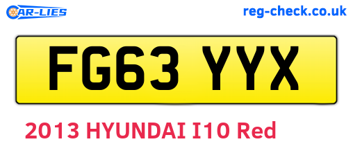 FG63YYX are the vehicle registration plates.