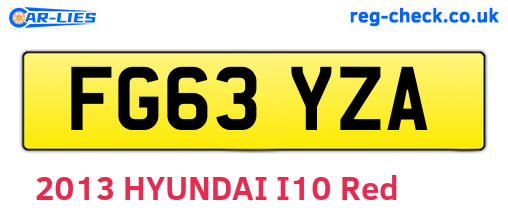 FG63YZA are the vehicle registration plates.
