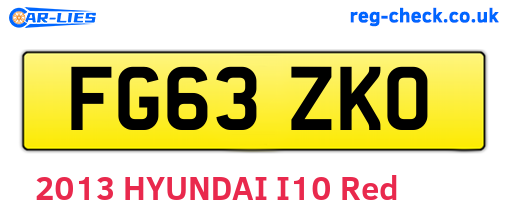 FG63ZKO are the vehicle registration plates.