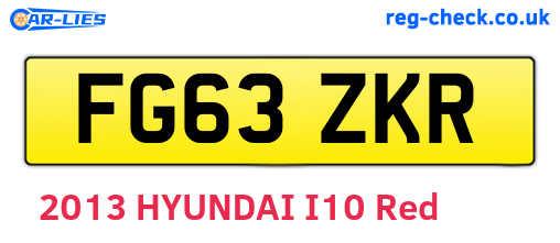 FG63ZKR are the vehicle registration plates.