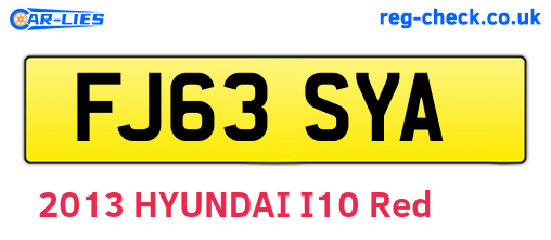 FJ63SYA are the vehicle registration plates.