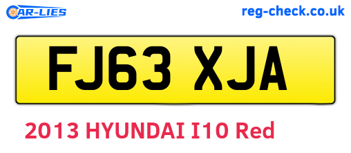 FJ63XJA are the vehicle registration plates.