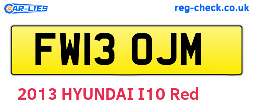 FW13OJM are the vehicle registration plates.