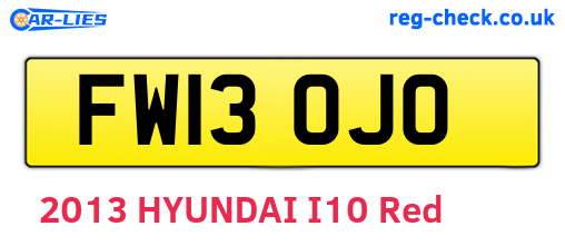 FW13OJO are the vehicle registration plates.