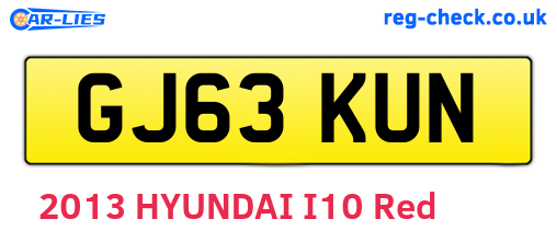 GJ63KUN are the vehicle registration plates.