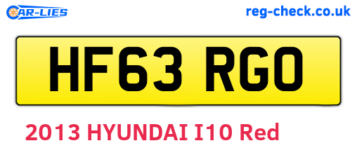 HF63RGO are the vehicle registration plates.