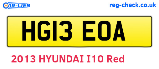 HG13EOA are the vehicle registration plates.