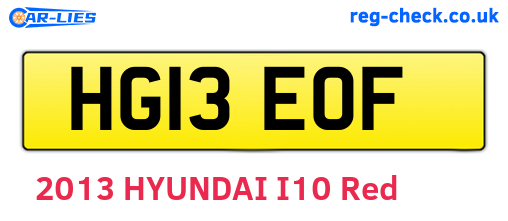 HG13EOF are the vehicle registration plates.