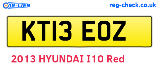 KT13EOZ are the vehicle registration plates.