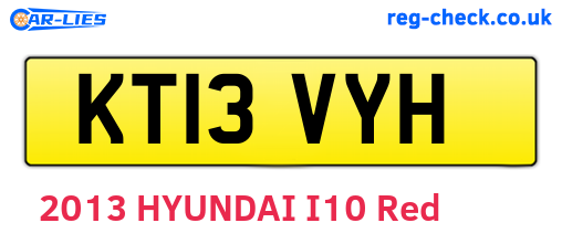 KT13VYH are the vehicle registration plates.