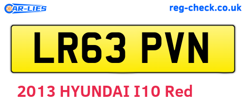 LR63PVN are the vehicle registration plates.