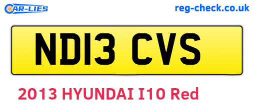 ND13CVS are the vehicle registration plates.