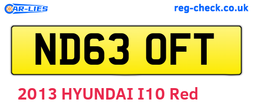 ND63OFT are the vehicle registration plates.