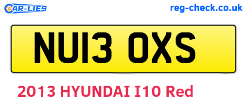 NU13OXS are the vehicle registration plates.