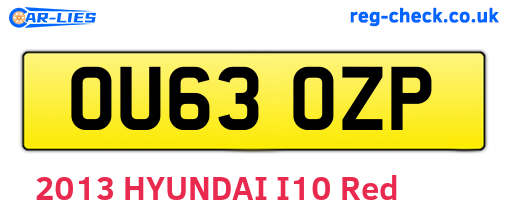 OU63OZP are the vehicle registration plates.