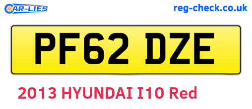 PF62DZE are the vehicle registration plates.