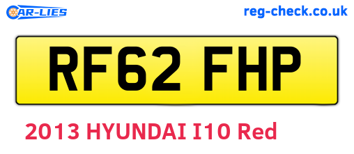 RF62FHP are the vehicle registration plates.
