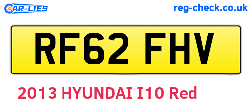 RF62FHV are the vehicle registration plates.