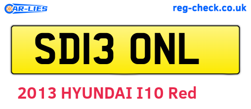 SD13ONL are the vehicle registration plates.
