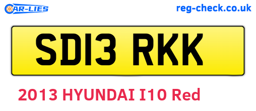 SD13RKK are the vehicle registration plates.