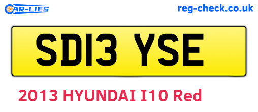 SD13YSE are the vehicle registration plates.