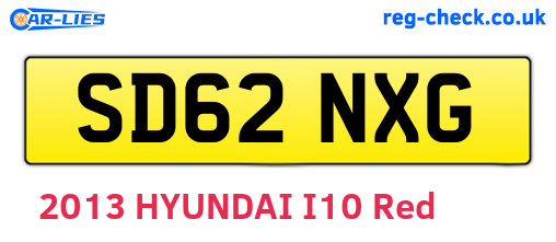 SD62NXG are the vehicle registration plates.