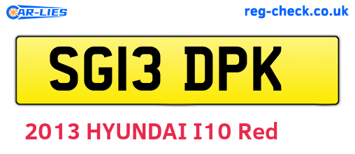 SG13DPK are the vehicle registration plates.