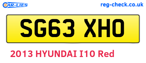 SG63XHO are the vehicle registration plates.