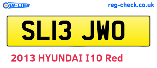SL13JWO are the vehicle registration plates.