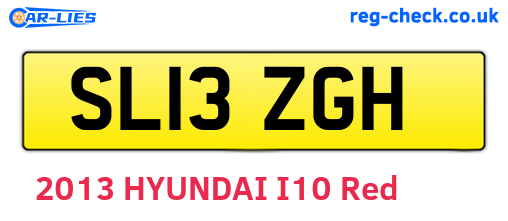 SL13ZGH are the vehicle registration plates.