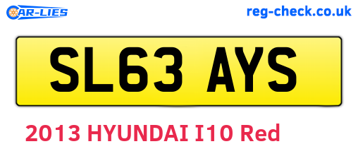 SL63AYS are the vehicle registration plates.