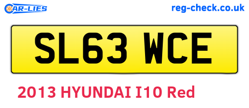 SL63WCE are the vehicle registration plates.