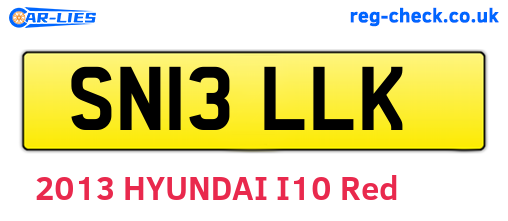 SN13LLK are the vehicle registration plates.