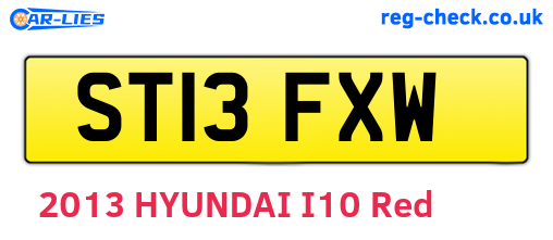 ST13FXW are the vehicle registration plates.