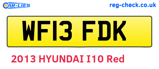 WF13FDK are the vehicle registration plates.