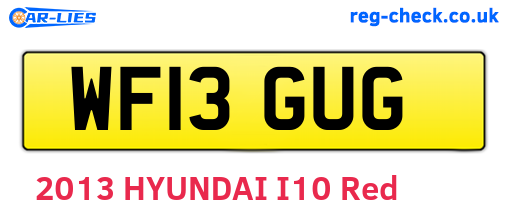 WF13GUG are the vehicle registration plates.