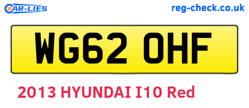 WG62OHF are the vehicle registration plates.