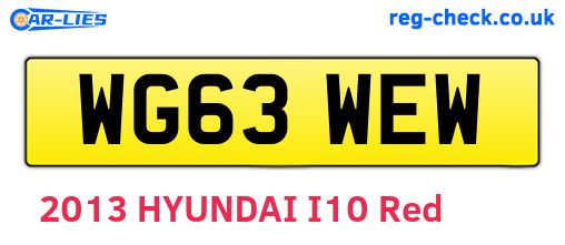 WG63WEW are the vehicle registration plates.