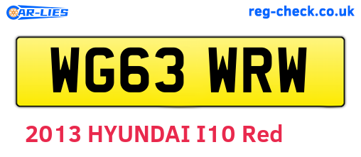 WG63WRW are the vehicle registration plates.