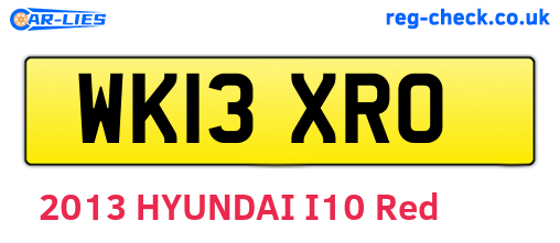WK13XRO are the vehicle registration plates.